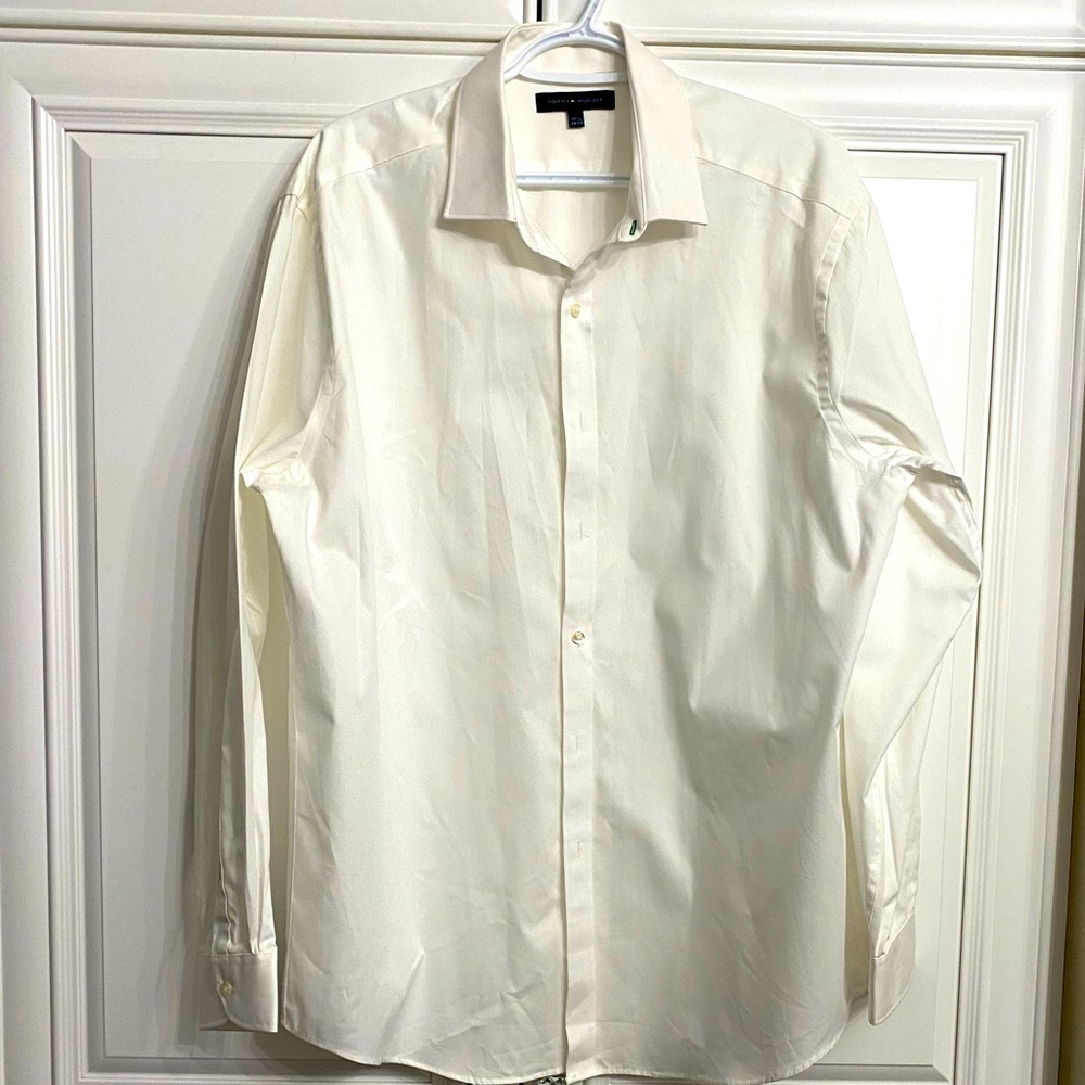 NWOT TOMMY HILFIGER MEN’S WHITE LONG SLEEVE DRESS SHIRT 17 1/2. 34/35
